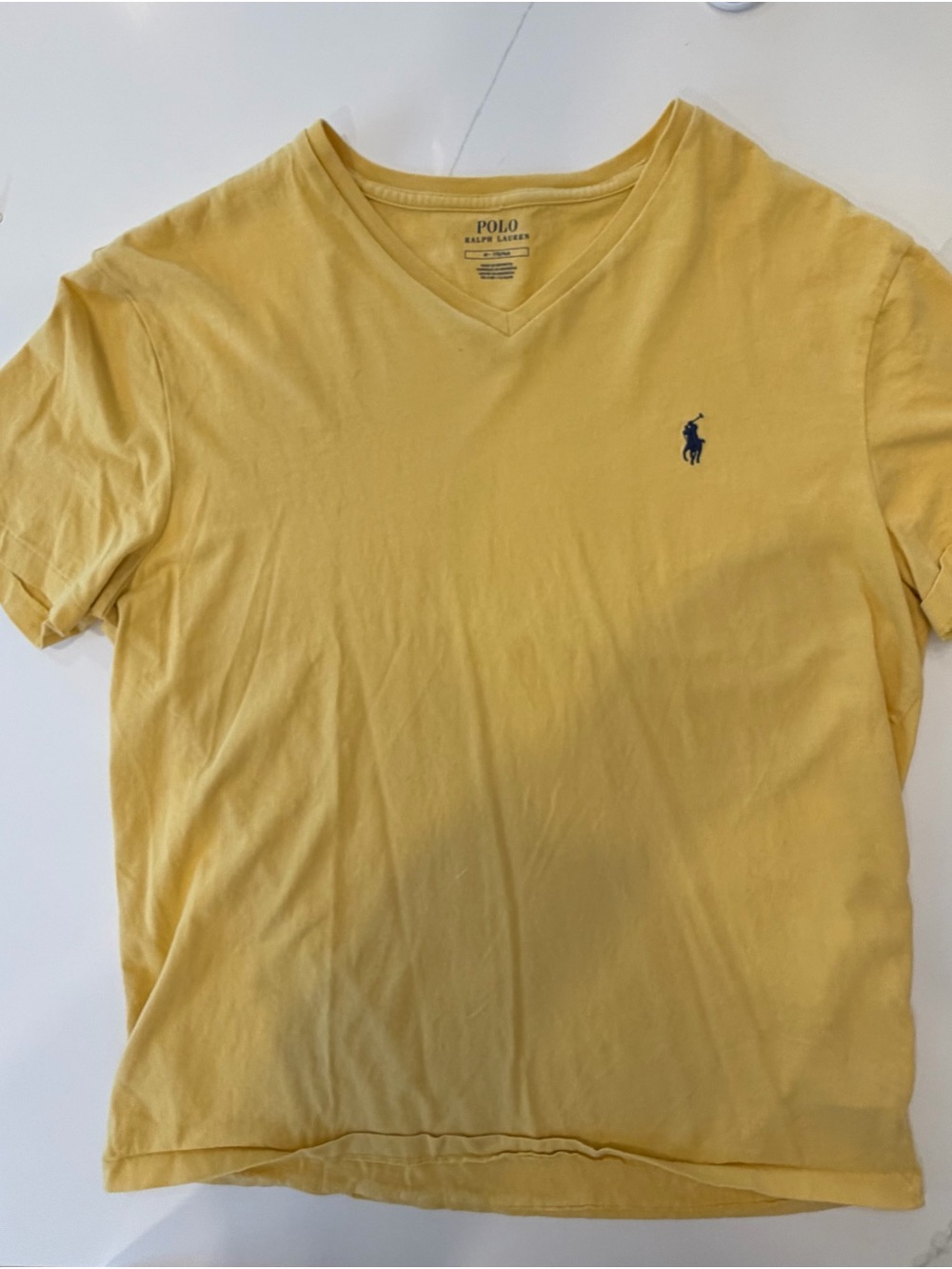 Polo by Ralph Lauren Yellow V-Neck Tee with Navy Pony